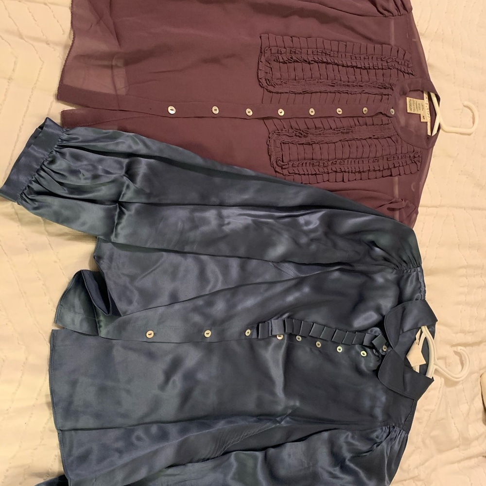 2 for $20 Max Studio silk blouses